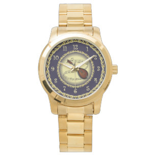 Montre Mandolin 01 ~ Scroll musical ~ Gold/Navy Blue ~