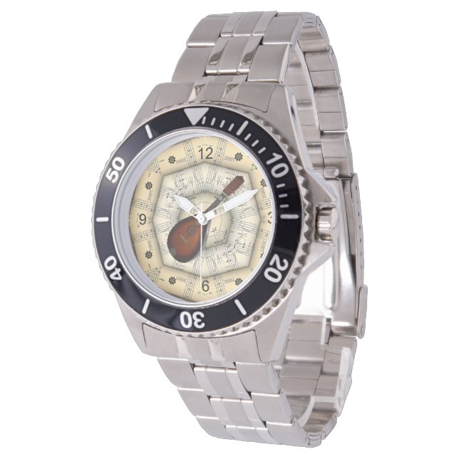 Montre Mandolin ~ Étrange Conception Musicale ~ Unique ~ (Incliné)