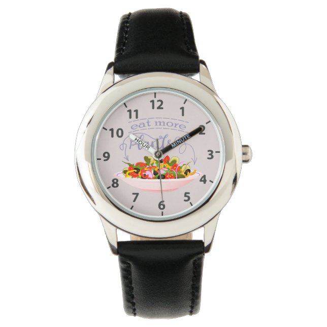 Montre Manger plus de plantes lettrage de motivation de s (devant)