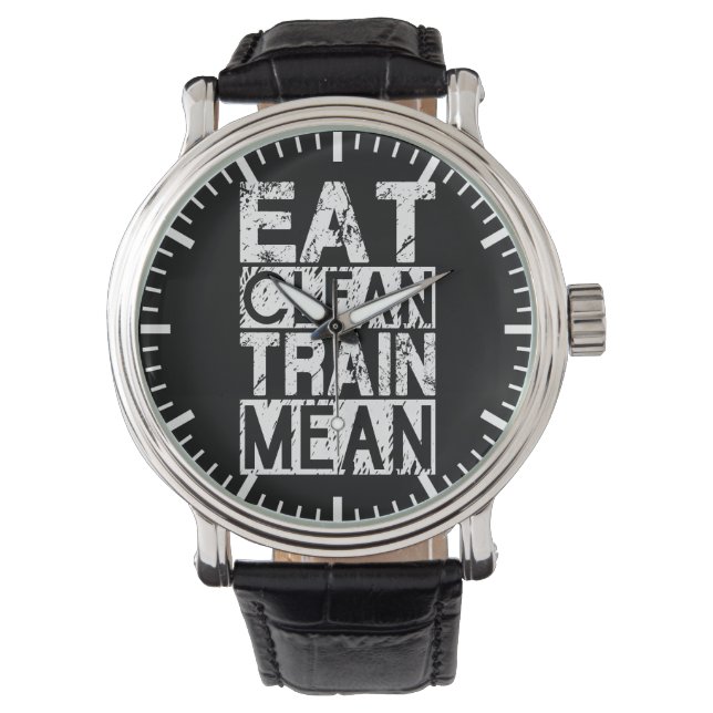 Montre MANGER PROPRE, MOYEN DE TRAIN - Motivation de l'en (devant)