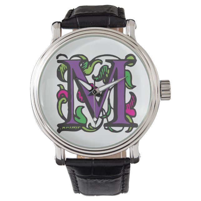 Montre Manuscrit lumineux Renaissance violette M (devant)