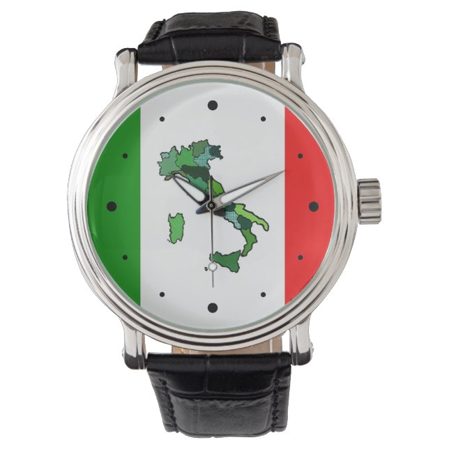 Montre Map of Italy and Italian Flag (devant)