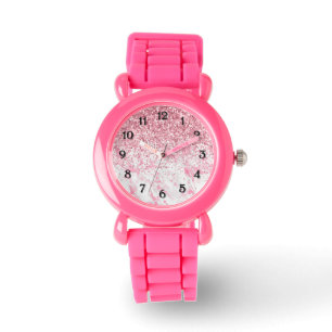 Montre Marbre blanc rose éclatant Parties scintillant