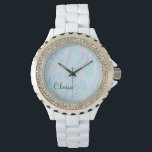 Montre marbre blanc violet rose élégant<br><div class="desc">Belles couleurs de bonbons et élégant look marbre.</div>