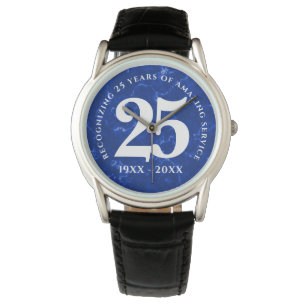 Montre Marbre Bleu Élégant 25 Anniversaire Du Travail