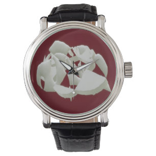 Montre Marbre brisé abstrait art moderne prune blanche