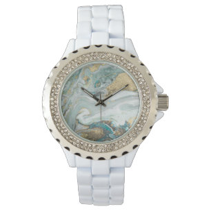 MONTRE MARBRE OPAL BLEU SPARKLE DIAMONTE 2 BAND WATT