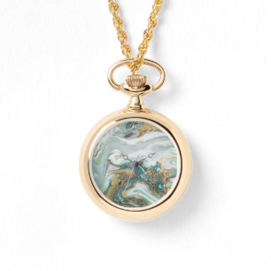 MONTRE MARBRE OPAL BLEU SPARKLE GOLD BAND WATT