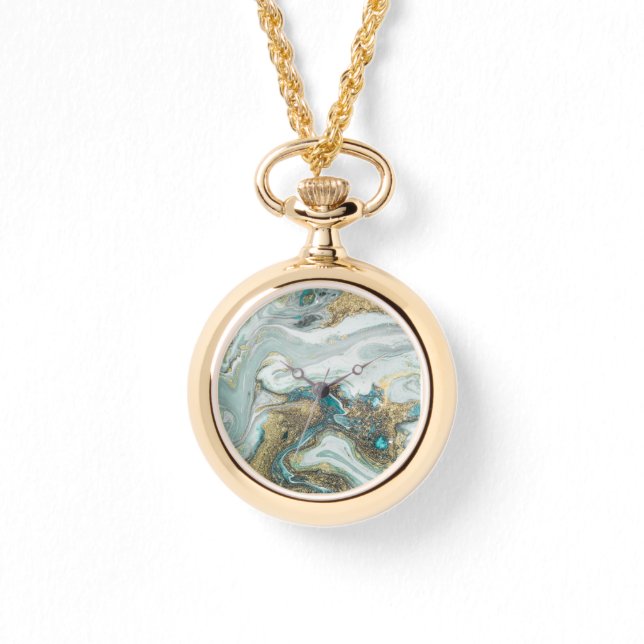 MONTRE MARBRE OPAL BLEU SPARKLE GOLD BAND WATT (Recto)