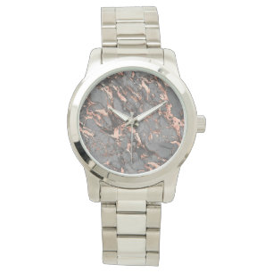 Montre Marbre rose gris or design moderne