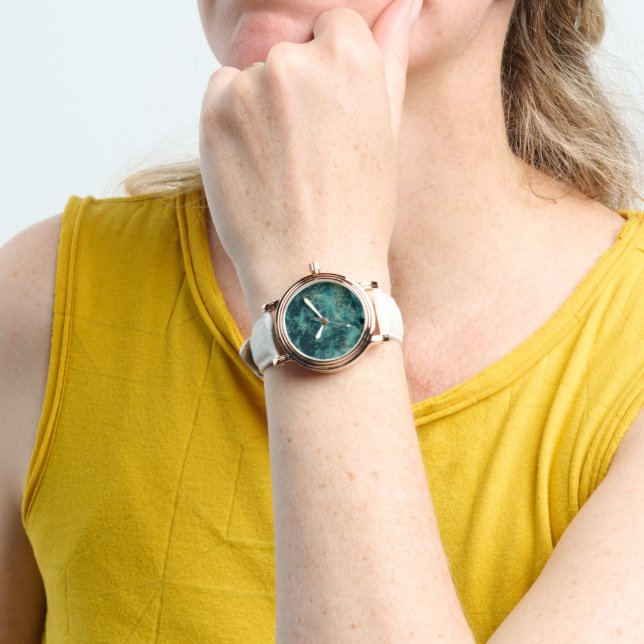 Montre Marbre turquoise Abstrait (Poignet)