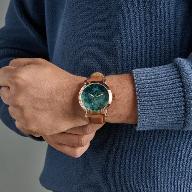 Montre Marbre turquoise Abstrait (Poignet)
