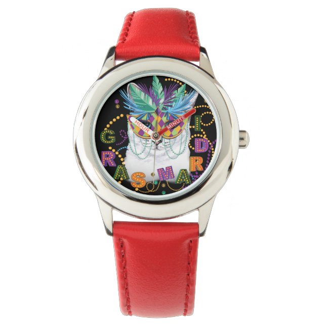 Montre Mardi Gras Chat, Funny Mardi Gras (devant)