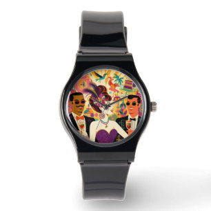 Montre Mardi Gras Cocktail Party du milieu du siècle