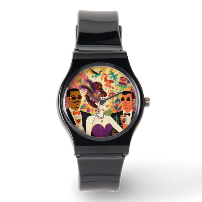 Montre Mardi Gras Cocktail Party du milieu du siècle (Recto)