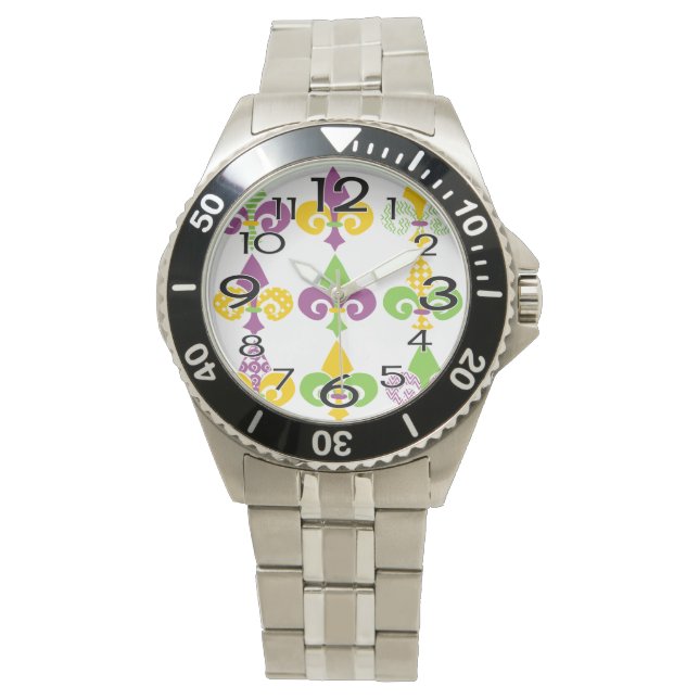 Montre Mardi Gras Fleur de Lis (devant)