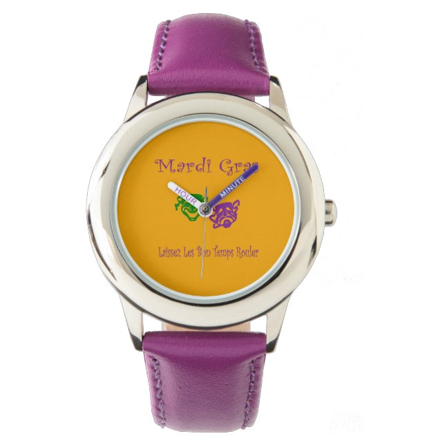 Montre Mardi Gras Masques Rouler (devant)