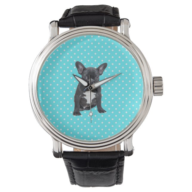 Montre Mare French Bulldog Blue Pois Watch (devant)
