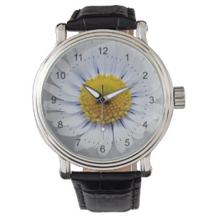 Montre marguerite blanche brillante