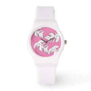 Montre Mariage botanique Monstera noir blanc