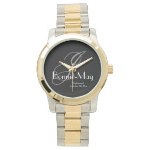 Montre Mariage Bridesmaid Cadeau Élégant Monogram Chic Co
