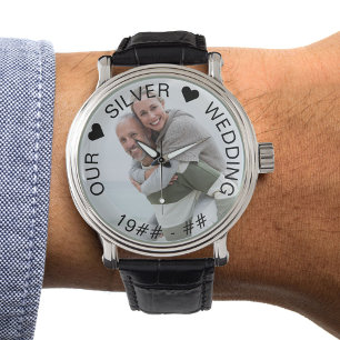 Montre Mariage d'argent photo des années personnalisées