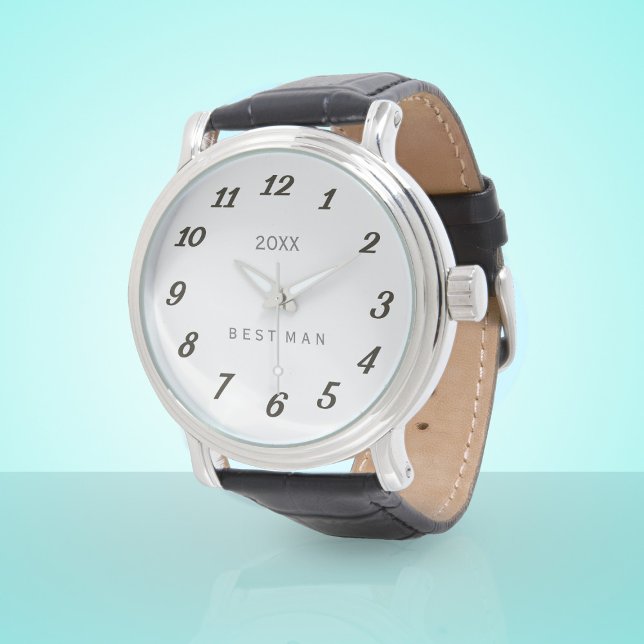 Montre Mariage du meilleur homme Groomsmen de la f (You can add your wedding year to this Best Man Watch. Makes a lovely memento for a special day)