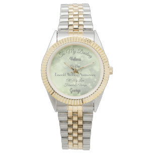 Montre Mariage émeraude personnalisé