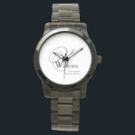 Montre Mariage Groomsman Cadeau Élégant Monogramme Cool N<br><div class="desc">Mariage Groomsman Groomsmen Cadeau Élégant Monogramme Cool Black Sportsman's Watch. Cliquez sur Personnaliser ce modèle pour le customiser avec l'initiale, le nom et la date du monogramme rapidement et facilement. Mariage Groomsman Cadeau Élégant Monogramme Cool Black Watch, fait partie de la collection Groomsman Cadeau dans ce magasin. Garantie de remboursement...</div>