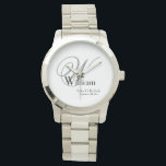 Montre Mariage Père De La Mariée Cadeau Monogramme Classi<br><div class="desc">Mariage Père De La Mariée Cadeau Monogramme Monographie Classique Montre. Cliquez sur personnaliser ce modèle pour le customiser avec l'initiale Monogram, le nom et la date de mariage rapidement et facilement. Mariage Père De La Mariée Cadeau Monogramme Classic Watch, fait partie de la Collection Cadeaux Parents dans ce magasin. Garantie...</div>