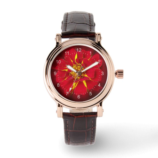 Montre marigold rouge vif (Recto)