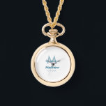 Montre Marine bleu groomsman nom lettre date masculin par<br><div class="desc">conception</div>