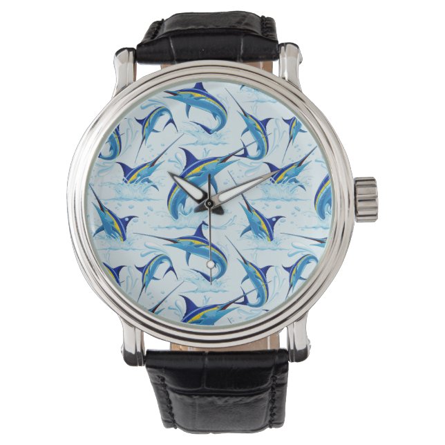 Montre Marlin Bleu Jaillissant de l'Océan (devant)