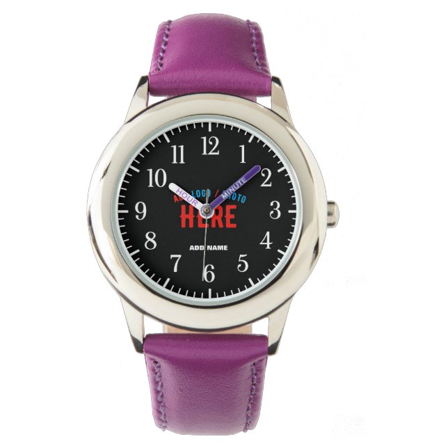 MONTRE MARQUE MODERNE MODERNE PERSONNALISABLE POURPULAIRE (devant)