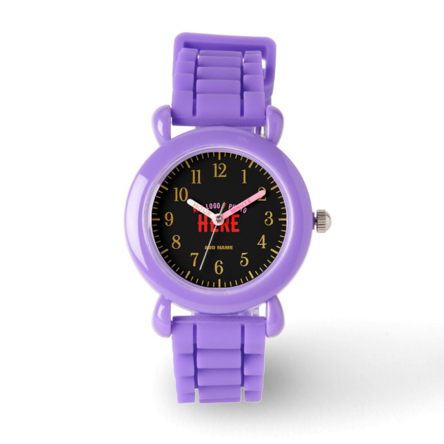 MONTRE MARQUE MODERNE MODERNE PERSONNALISABLE POURPULAIRE (Recto)