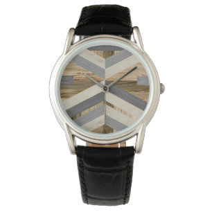 Montre Marqueterie géométrique