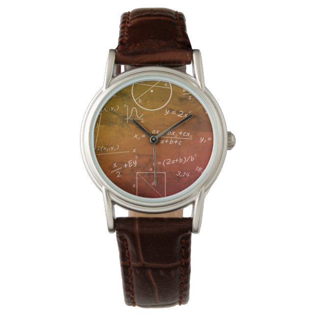 Montre marron classique en cuir (devant)