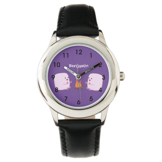 Montre Marshmallows mignons roses par dessin animé sur le (devant)