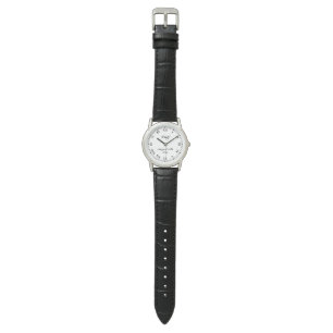 Montre masculine distinguée avec fanfare en cuir n