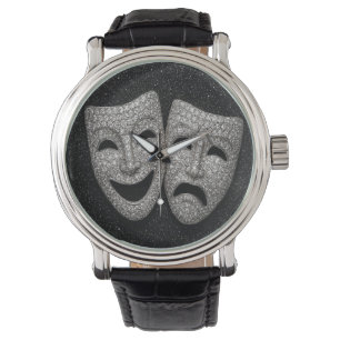 Montre Masque de Comédie et Tragédie à Paillettes