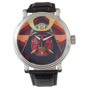 Montre Masque de samouraï anime rouge