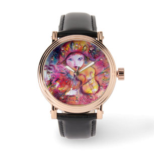 MONTRE MASQUÉRADE VÉNÉTIENNE / HARLEQUIN JOUER AU VIOLIN