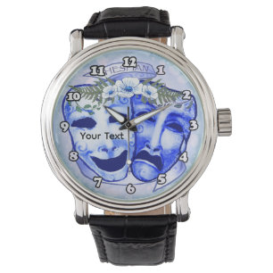 Montre Masques d'acteur bleus