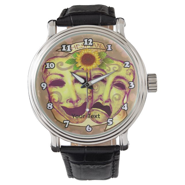 Montre Masques d'acteur jaunes (devant)