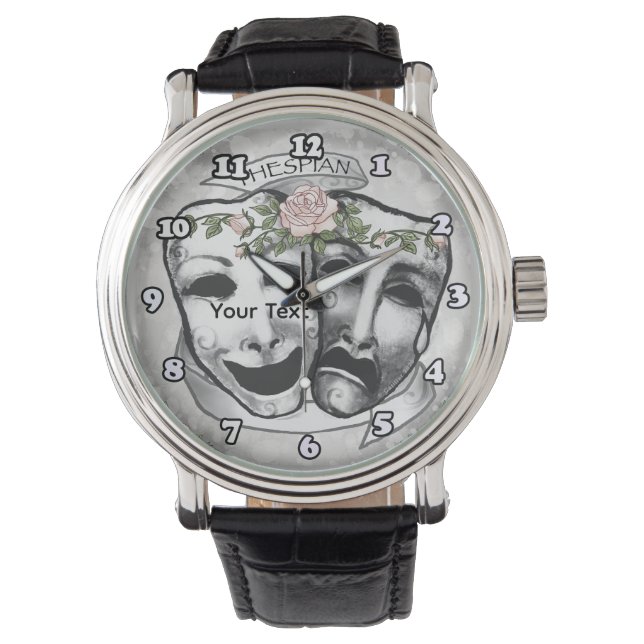 Montre Masques d'acteur Noir et Blanc (devant)