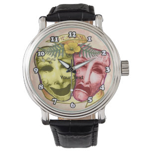 Montre Masques d'acteur rouge jaune
