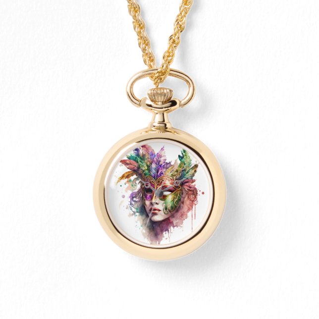 MONTRE MASQUES DE VISAGE MARDI GRAS AUX COULEURS CLAIRES (Recto)