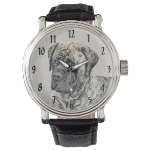 Montre Mastiff anglais (Brindle) Peinture - Chien Art