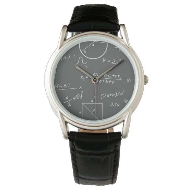 Montre Math Classic Black Leather Watch (devant)