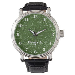 Montre Math géométrique Stylish Dark Green